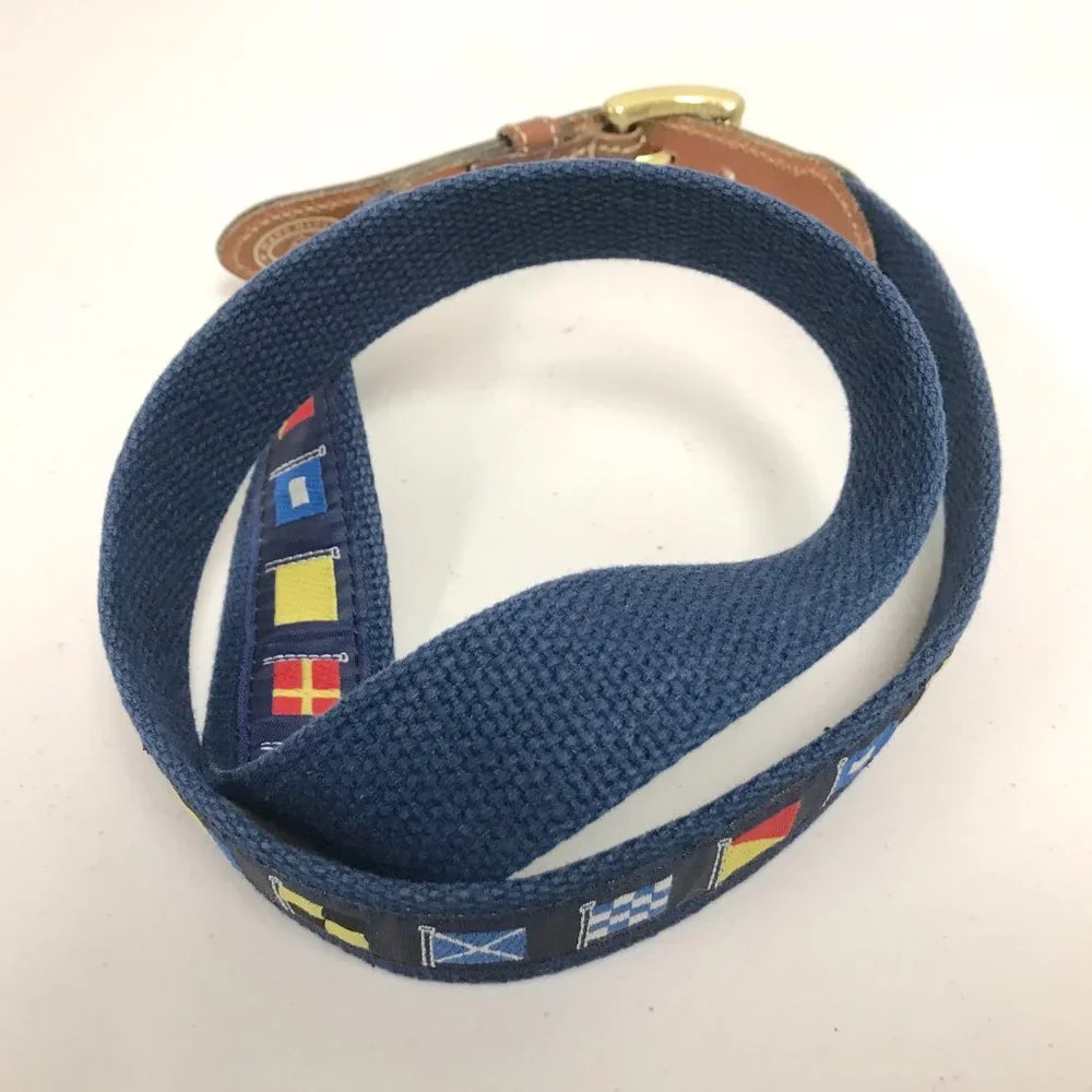 Leather Man Essex leather canvas flag belt 36